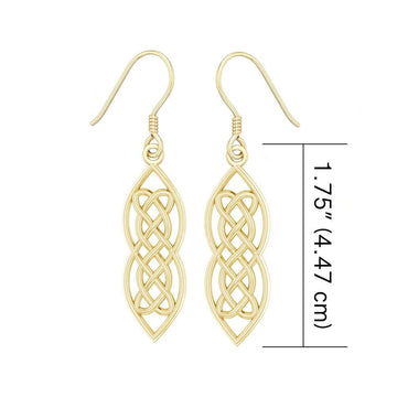 Celtic Hearts Entwined Solid Gold Earrings GTE121 - Jewelry